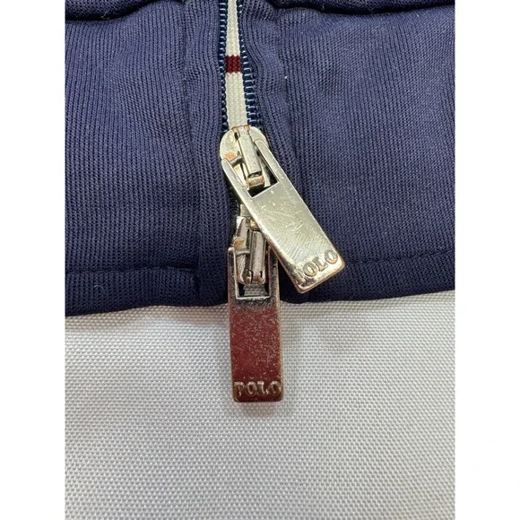 Polo Ralph Lauren Mens XXL Full Zip Blue White Track Jacket Pony Preppy - Picture 10 of 13